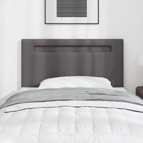 vidaXL LED huvuddyna Grå 90 cm Konstläder