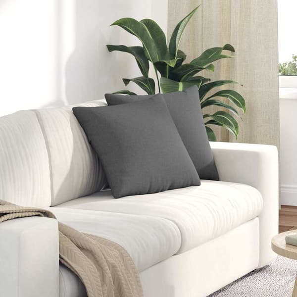 vidaXL Soffkuddar 2 st Mörkgrå 45 x 45 cm tyg