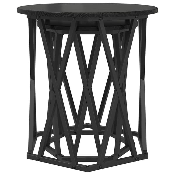 vidaXL Kaffebord 2 pcs Svart Eik Konstruksjonsvirke og stål