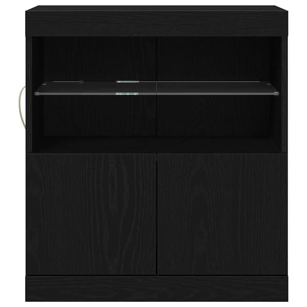 vidaXL Sideboard Svart ek Konstruerat trä Medium Hyllor