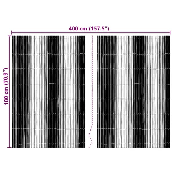 vidaXL Bambusgjerde Brun 400 x 180 cm Bambus
