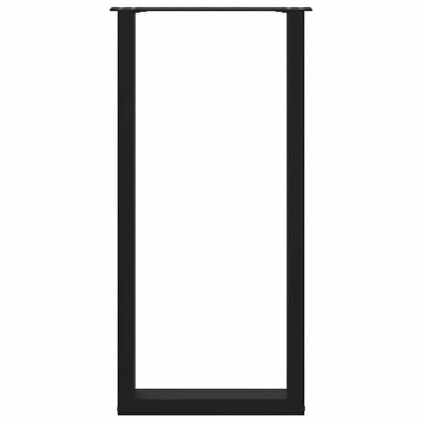 vidaXL Soffbordsben U-formade 2 st svart 50x(100-101) cm stål