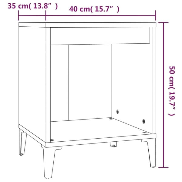 vidaXL Sängbord vit 40x35x50 cm