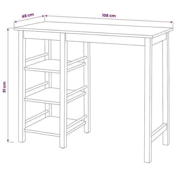 vidaXL Barsett i 3 deler MDF svart