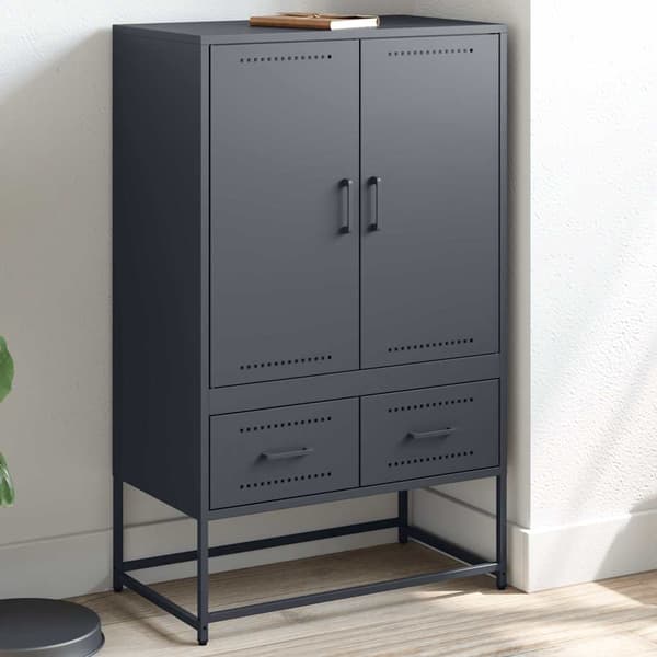 vidaXL Highboard antrasitt 68x39x111,5 cm stål