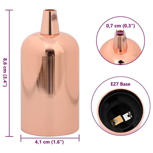 vidaXL Lamphållare 2 st roséguld E27