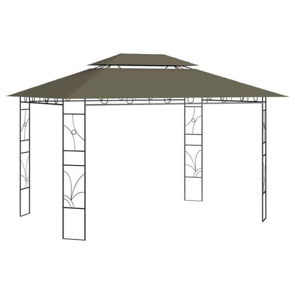 vidaXL Paviljong 4x3x2,7 m gråbrun 160 g/m²