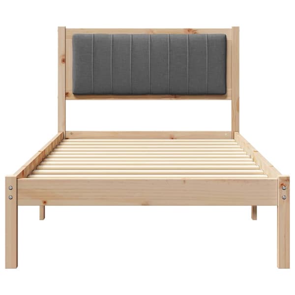 vidaXL Sängram med Vadderad Sänggavel Mörkgrå 90 x 200 cm