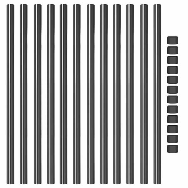 vidaXL Stängselstolpe 12 pcs Grå 110 cm Pulverlackerad stål