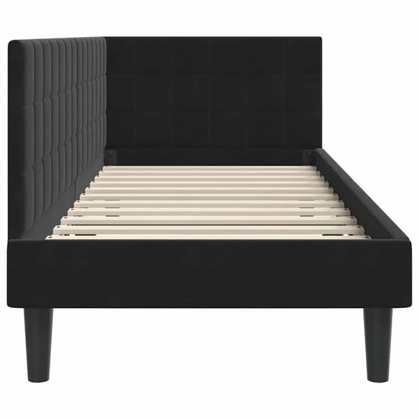 vidaXL Hörnssängram Svart 80 x 200 cm Sammet