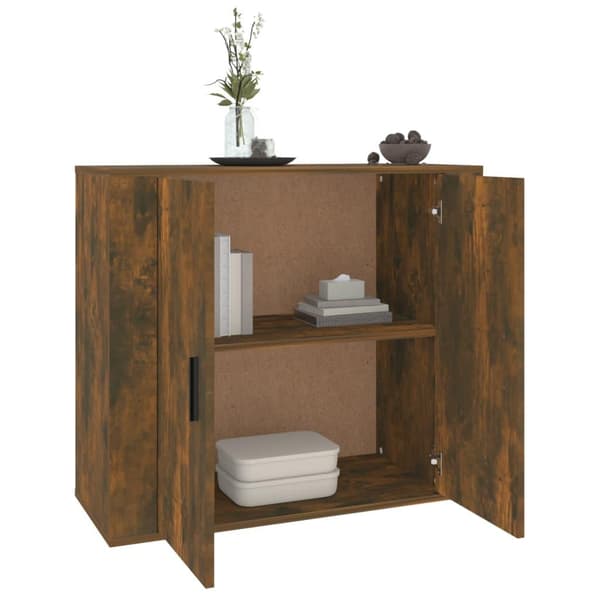 vidaXL Skjenk røkt eik 80x33x70 cm konstruert tre