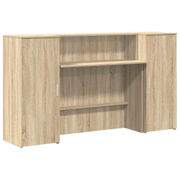 vidaXL Receptionsdisk sonoma-ek 180x50x103,5 cm konstruerat trä