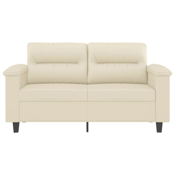 vidaXL 2-sitssoffa gräddvit 120 cm konstläder