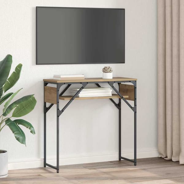 vidaXL Konsollbord Artisan Eik 75x30x75cm Konstruert tre