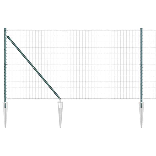 vidaXL Gjerde med stolpe grønn 1,4 x 10 m Stål og PVC
