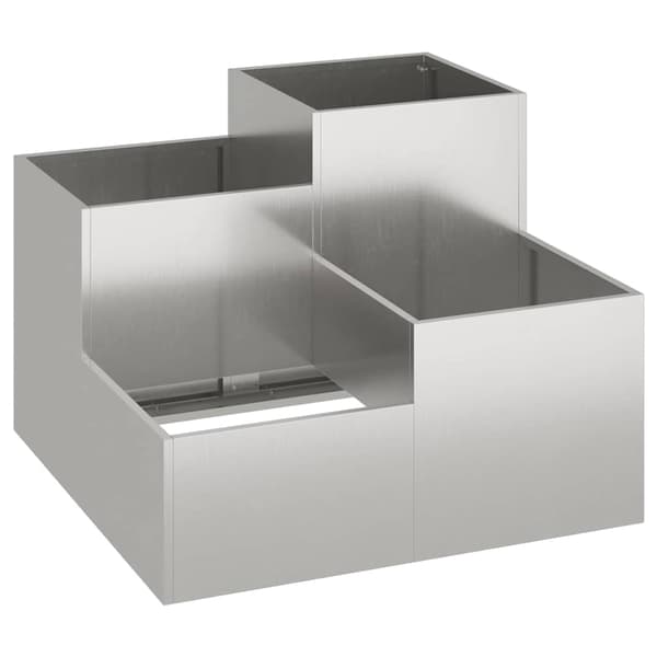 vidaXL Hageblomsterpotte sølv 80 x 80 x 60 cm Rustfritt stål