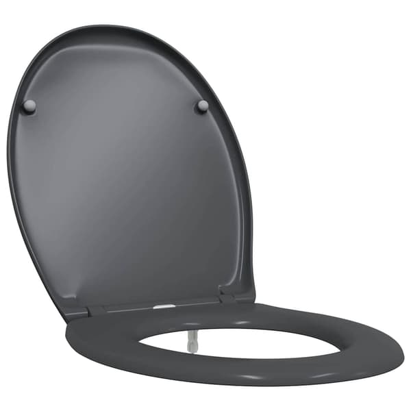 vidaXL Antracit Duroplast Standard Toalettsits Oval Samtida