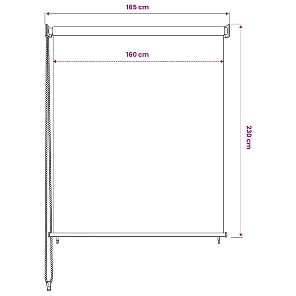 vidaXL Rullgardin utomhus 160x230 cm vit