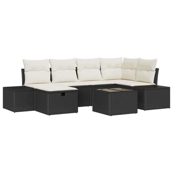 vidaXL Soffset med kudde 7 pcs konstrotting
