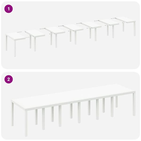 vidaXL Trädgårdsmöbelset 15 pcs Vit Polt rotting