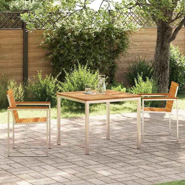 vidaXL Hage Spisegruppe 3 pcs Brun Solid akasietre