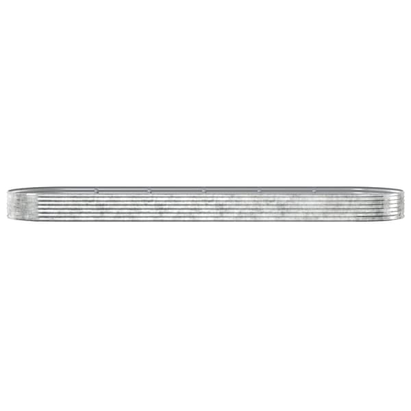 vidaXL Odlingslåda galvaniserat stål 523x140x36 cm silver