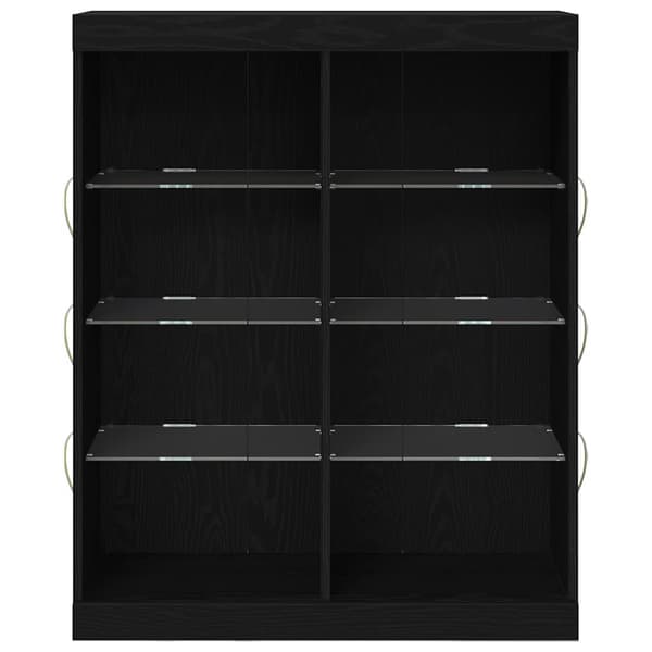vidaXL LED sideboard Svart Eik 41 x 37 x 100 cm Konstruert tre