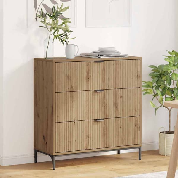 vidaXL Serviesskap Artisan Eik 79,5 x 33 x 82 cm Konstruert tre