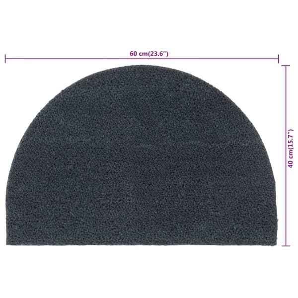 vidaXL Dørmatte mørkegrå halvrund 40x60 cm tuftet kokosfiber