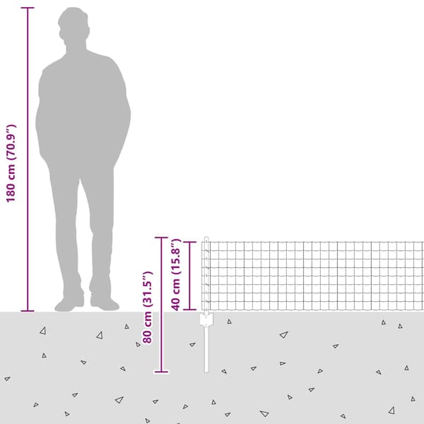 vidaXL Gjerde med stolpe sølv 1 x 25 m Stål