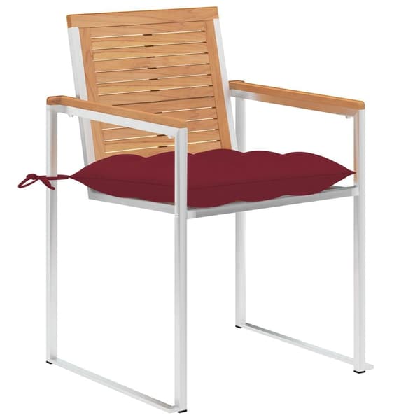 vidaXL Trädgårdsstolar med dynor 8 st massiv teak