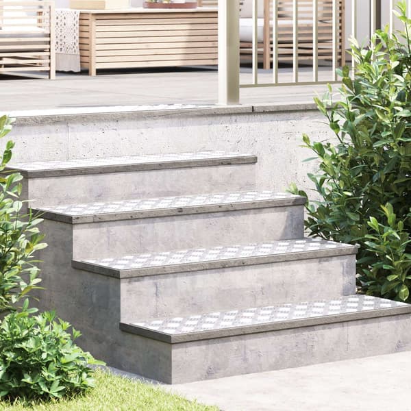 vidaXL Trinn Rektangulær 4 pcs sølv 100 x 25 cm Aluminium