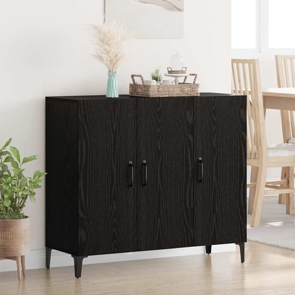 vidaXL Serviesskap Svart eik 34 x 90 x 80 cm Konstruert tre