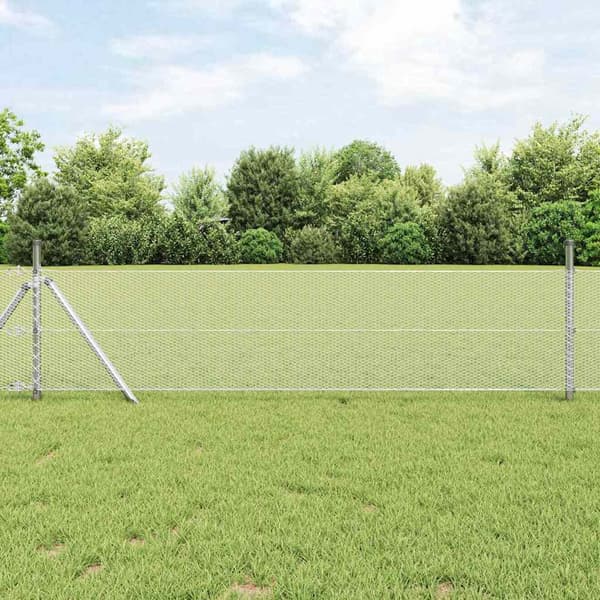 vidaXL Hexagonstängsel Silver 0,8 x 25 m Galvaniserat stål