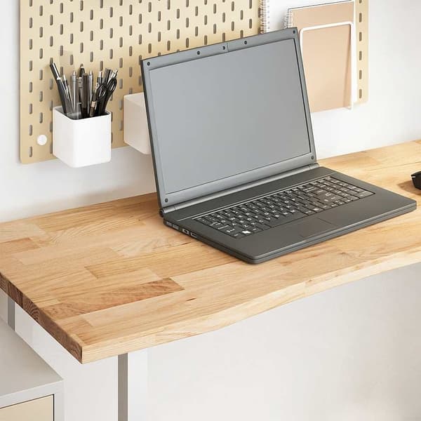 vidaXL Bordplate rektangulær 140x50x2,5 cm ubehandlet heltre eik