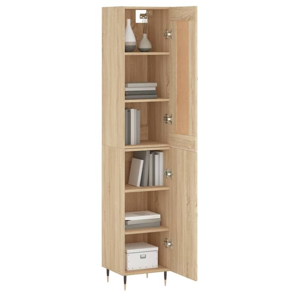 vidaXL Highboard sonoma eik 34,5x34x180 cm konstruert tre