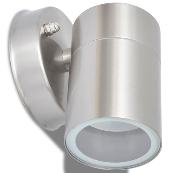 vidaXL Utendørs LED Vegglamper 2 stk Rustfritt Stål Nedadgående
