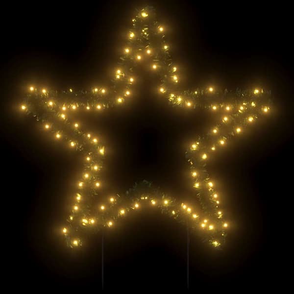vidaXL Julelysdekorasjon med pigger stjerne 115 LEDs 85 cm