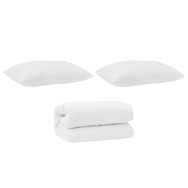 vidaXL Vinterdyna med Kudde med kudde 2 pcs Vit Dunfjäder