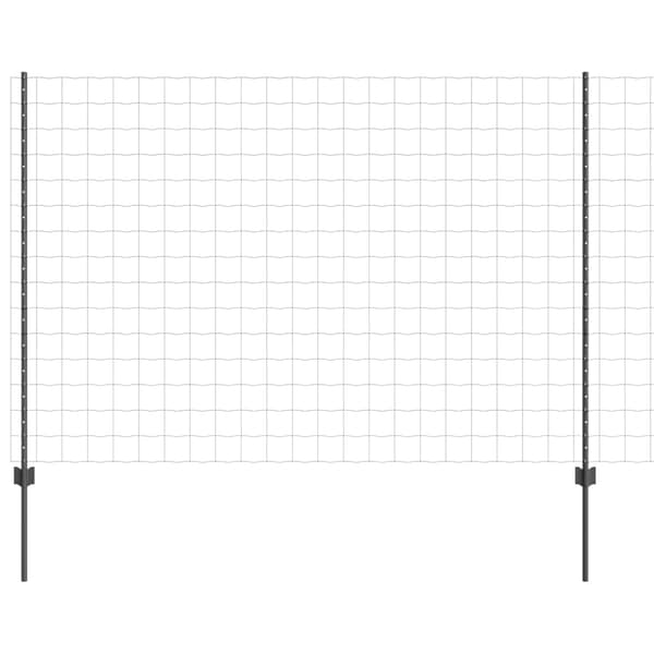 vidaXL Gjerde med stolpe Grå 1,5 x 10 m Stål