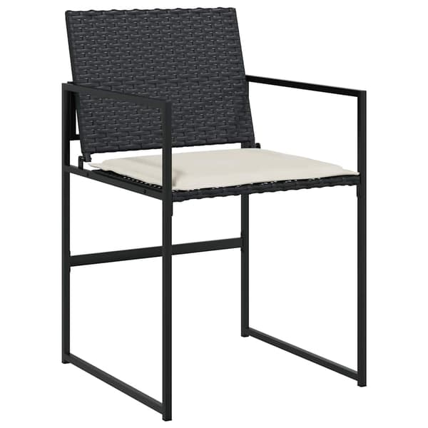 vidaXL Trädgårdsmöbelset 9 pcs Svart Pulverlackerat stål