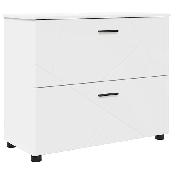 vidaXL Badrumsmöbelset med låda 2 st Vit 76,5 x 35 x 64 cm