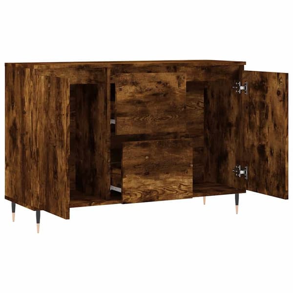 vidaXL Skjenk røkt eik 101,5x35x70 cm konstruert tre
