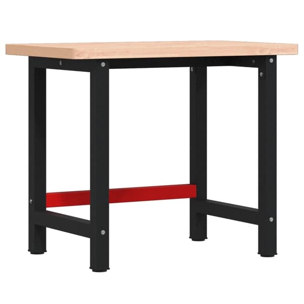vidaXL Arbetsbänk 100x60x83 cm massiv bok rektangulär