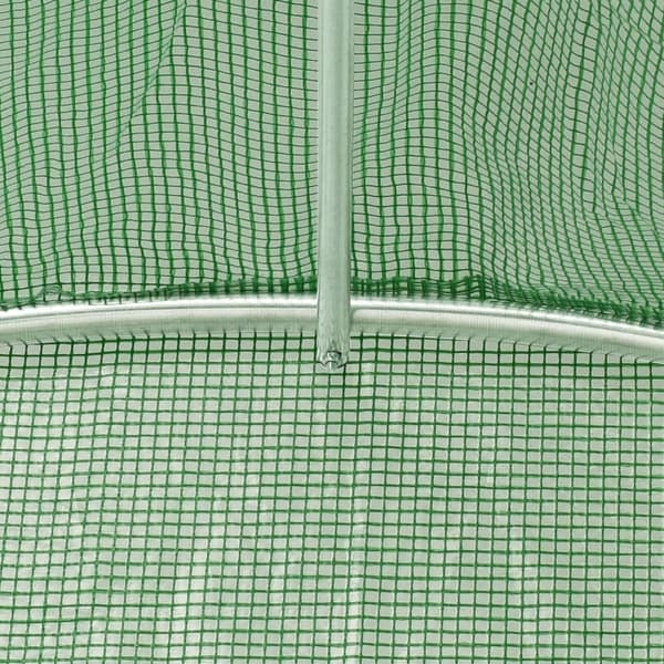 vidaXL Växthus med stålram grön 24 m² 12x2x2 m