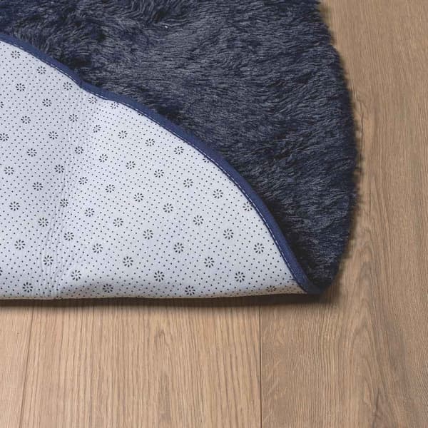 vidaXL Ryamatta med lång lugg NAVARRA marinblå 100x100 cm polyester