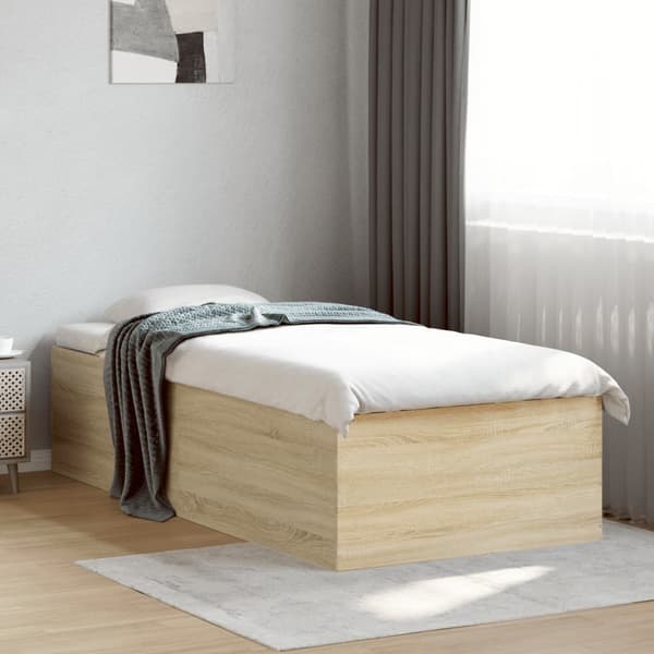 vidaXL Sengeramme sonoma eik 90x200 cm konstruert tre