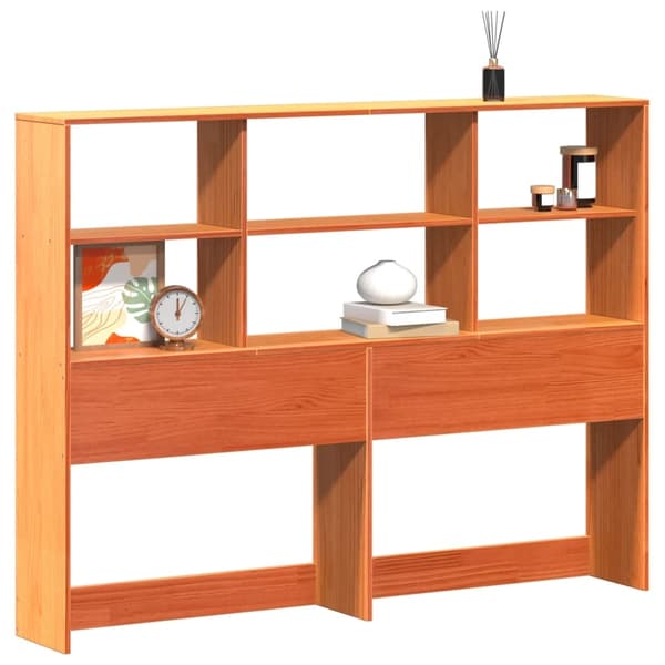 vidaXL Hodegavl med oppbevaring voksbrun 150 cm heltre furu