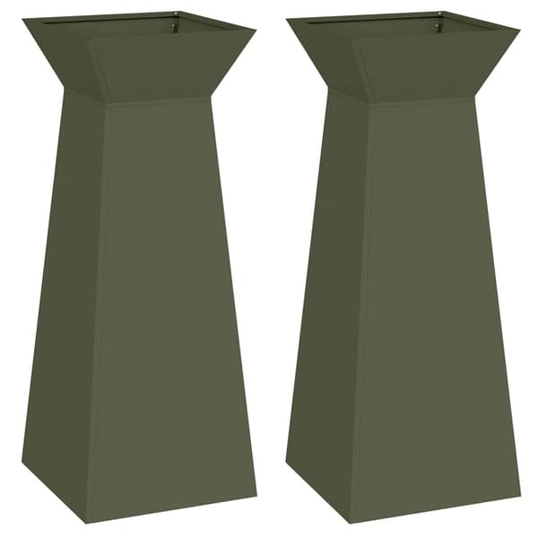 vidaXL Søyleplanter 2 pcs Olivengrønn 40 x 40 x 100 cm
