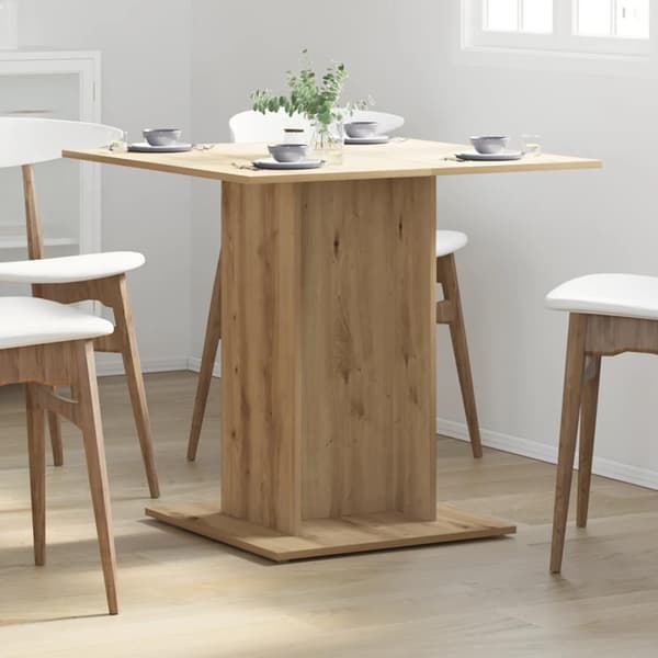 vidaXL Spisebord artisan eik 80x80x75 cm konstruert tre